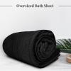 Tens Towels Pack of 1 Jumbo Bath Sheet 40 x 80 Inches, Extra Large & Light Weight, Quicker to Dry, 100% Cotton, Super Soft & Absorbent, Perfect to Wrap Yourself in, Dark Grey(Black)