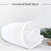 Tens Towels Pack of 1 Jumbo Bath Sheet 40 x 80 Inches, Extra Large & Light Weight, Quicker to Dry, 100% Cotton, Super Soft & Absorbent, Perfect to Wrap Yourself in, Dark Grey(White)
