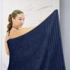 Tens Towels Pack of 1 Jumbo Bath Sheet 40 x 80 Inches, Extra Large & Light Weight, Quicker to Dry, 100% Cotton, Super Soft & Absorbent, Perfect to Wrap Yourself in, Dark Grey(Navy)