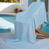 Tens Towels Pack of 1 Jumbo Bath Sheet 40 x 80 Inches, Extra Large & Light Weight, Quicker to Dry, 100% Cotton, Super Soft & Absorbent, Perfect to Wrap Yourself in, Dark Grey(Sky Blue)