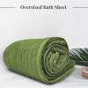 Tens Towels Pack of 1 Jumbo Bath Sheet 40 x 80 Inches, Extra Large & Light Weight, Quicker to Dry, 100% Cotton, Super Soft & Absorbent, Perfect to Wrap Yourself in, Dark Grey(Green)
