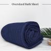 Tens Towels Pack of 1 Jumbo Bath Sheet 40 x 80 Inches, Extra Large & Light Weight, Quicker to Dry, 100% Cotton, Super Soft & Absorbent, Perfect to Wrap Yourself in, Dark Grey(Navy)
