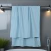 Tens Towels Pack of 1 Jumbo Bath Sheet 40 x 80 Inches, Extra Large & Light Weight, Quicker to Dry, 100% Cotton, Super Soft & Absorbent, Perfect to Wrap Yourself in, Dark Grey(Sky Blue)