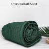Tens Towels Pack of 1 Jumbo Bath Sheet 40 x 80 Inches, Extra Large & Light Weight, Quicker to Dry, 100% Cotton, Super Soft & Absorbent, Perfect to Wrap Yourself in, Dark Grey(Hunter Green)