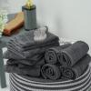 Tens Towels Pack of 12 Washcloths, 12 x 12 Inches, Lighter Weight, Quick to Dry, Super Soft & Absorbent, Gentle Face Towels, Hotel Quality, Perfect for Bathroom, Gym, Spa (Dark Grey, 12 Pack)(Dark Grey)