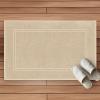 Tens Towels Pack of 2 Bath Mats 100% Cotton, 20 x 32 Inches, Super Absorbent, Hotel Quality Premium Floor Towels, Luxurious, Soft & Quick Dry, Not a Bathroom Rug, Dark Grey(Beige)