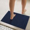 Tens Towels Pack of 2 Bath Mats 100% Cotton, 20 x 32 Inches, Super Absorbent, Hotel Quality Premium Floor Towels, Luxurious, Soft & Quick Dry, Not a Bathroom Rug, Dark Grey(Navy)