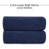 Tens Towels Pack of 2 Extra Large Bath Sheets 35 x 70 Inches, 100% Cotton, Larger & Lighter Weight, Quicker to Dry, Super Soft & Absorbent, Oversized Bath Towels, Dark Grey(Navy)