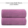 Tens Towels Pack of 2 Extra Large Bath Sheets 35 x 70 Inches, 100% Cotton, Larger & Lighter Weight, Quicker to Dry, Super Soft & Absorbent, Oversized Bath Towels, Dark Grey(Purple)