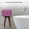 Tens Towels Pack of 2 Extra Large Bath Sheets 35 x 70 Inches, 100% Cotton, Larger & Lighter Weight, Quicker to Dry, Super Soft & Absorbent, Oversized Bath Towels, Dark Grey(Purple)
