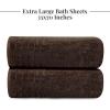 Tens Towels Pack of 2 Extra Large Bath Sheets 35 x 70 Inches, 100% Cotton, Larger & Lighter Weight, Quicker to Dry, Super Soft & Absorbent, Oversized Bath Towels, Dark Grey(Brown)