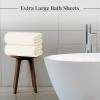 Tens Towels Pack of 2 Extra Large Bath Sheets 35 x 70 Inches, 100% Cotton, Larger & Lighter Weight, Quicker to Dry, Super Soft & Absorbent, Oversized Bath Towels, Dark Grey(Cream)