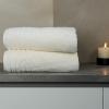 Tens Towels Pack of 2 Extra Large Bath Sheets 35 x 70 Inches, 100% Cotton, Larger & Lighter Weight, Quicker to Dry, Super Soft & Absorbent, Oversized Bath Towels, Dark Grey(Cream)