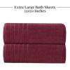 Tens Towels Pack of 2 Extra Large Bath Sheets 35 x 70 Inches, 100% Cotton, Larger & Lighter Weight, Quicker to Dry, Super Soft & Absorbent, Oversized Bath Towels, Dark Grey(Burgundy)