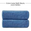 Tens Towels Pack of 2 Extra Large Bath Sheets 35 x 70 Inches, 100% Cotton, Larger & Lighter Weight, Quicker to Dry, Super Soft & Absorbent, Oversized Bath Towels, Dark Grey(Blue)