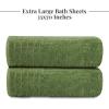 Tens Towels Pack of 2 Extra Large Bath Sheets 35 x 70 Inches, 100% Cotton, Larger & Lighter Weight, Quicker to Dry, Super Soft & Absorbent, Oversized Bath Towels, Dark Grey(Green)