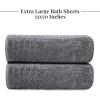 Tens Towels Pack of 2 Extra Large Bath Sheets 35 x 70 Inches, 100% Cotton, Larger & Lighter Weight, Quicker to Dry, Super Soft & Absorbent, Oversized Bath Towels, Dark Grey(Dark Grey)