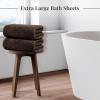 Tens Towels Pack of 2 Extra Large Bath Sheets 35 x 70 Inches, 100% Cotton, Larger & Lighter Weight, Quicker to Dry, Super Soft & Absorbent, Oversized Bath Towels, Dark Grey(Brown)