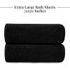Tens Towels Pack of 2 Extra Large Bath Sheets 35 x 70 Inches, 100% Cotton, Larger & Lighter Weight, Quicker to Dry, Super Soft & Absorbent, Oversized Bath Towels, Dark Grey(Black)