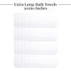 Tens Towels Pack of 4 Extra Large Bath Towels 30 x 60 Inches, 100% Cotton, Larger & Lighter Weight, Quicker to Dry, Super Soft and Absorbent, Perfect for Bathroom, Dark Grey(White)