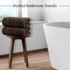 Tens Towels Pack of 4 Extra Large Bath Towels 30 x 60 Inches, 100% Cotton, Larger & Lighter Weight, Quicker to Dry, Super Soft and Absorbent, Perfect for Bathroom, Dark Grey(Brown)