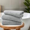 Tens Towels Pack of 4 Extra Large Bath Towels 30 x 60 Inches, 100% Cotton, Larger & Lighter Weight, Quicker to Dry, Super Soft and Absorbent, Perfect for Bathroom, Dark Grey(Cool Grey)