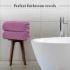 Tens Towels Pack of 4 Extra Large Bath Towels 30 x 60 Inches, 100% Cotton, Larger & Lighter Weight, Quicker to Dry, Super Soft and Absorbent, Perfect for Bathroom, Dark Grey(Purple)