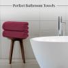 Tens Towels Pack of 4 Extra Large Bath Towels 30 x 60 Inches, 100% Cotton, Larger & Lighter Weight, Quicker to Dry, Super Soft and Absorbent, Perfect for Bathroom, Dark Grey(Burgundy)