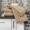 Tens Towels Pack of 4 Soft Bath Towels, 100% Cotton, 27 x 54 Inches, Lightweight & Quick-Dry, Ideal for Daily Bathroom Use, Practical & Comfortable, Navy(Beige)