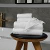 Tens Towels Pack of 8 Popcorn Textured Luxury Towels Set, 2 Extra Large Bath, 2 Hand, 4 Washcloths, 100% Cotton, Plush Hotel Quality, Super Absorbent, Perfect for Your Bathroom, Hunter Green(White)