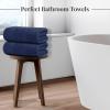 Tens Towels Pack of 8 Towels Set, 2 Extra Large Bath, 2 Hand, 4 Washcloths, 100% Cotton, Lighter Weight, Quicker to Dry, Super Absorbent, Perfect for Bathroom, Beige(Navy)