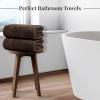 Tens Towels Pack of 8 Towels Set, 2 Extra Large Bath, 2 Hand, 4 Washcloths, 100% Cotton, Lighter Weight, Quicker to Dry, Super Absorbent, Perfect for Bathroom, Beige(Brown)