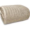 Tens Towels Pack of 1 Jumbo Bath Sheet 40 x 80 Inches, Extra Large & Light Weight, Quicker to Dry, 100% Cotton, Super Soft & Absorbent, Perfect to Wrap Yourself in, Dark Grey(Beige)