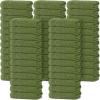 Tens Towels Pack of 12 Washcloths, 12 x 12 Inches, Lighter Weight, Quick to Dry, Super Soft & Absorbent, Gentle Face Towels, Hotel Quality, Perfect for Bathroom, Gym, Spa (Dark Grey, 12 Pack)(Forest Green)
