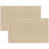 Tens Towels Pack of 2 Bath Mats 100% Cotton, 20 x 32 Inches, Super Absorbent, Hotel Quality Premium Floor Towels, Luxurious, Soft & Quick Dry, Not a Bathroom Rug, Dark Grey(Beige)