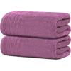 Tens Towels Pack of 2 Extra Large Bath Sheets 35 x 70 Inches, 100% Cotton, Larger & Lighter Weight, Quicker to Dry, Super Soft & Absorbent, Oversized Bath Towels, Dark Grey(Purple)