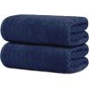 Tens Towels Pack of 2 Extra Large Bath Sheets 35 x 70 Inches, 100% Cotton, Larger & Lighter Weight, Quicker to Dry, Super Soft & Absorbent, Oversized Bath Towels, Dark Grey(Navy)