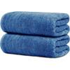 Tens Towels Pack of 2 Extra Large Bath Sheets 35 x 70 Inches, 100% Cotton, Larger & Lighter Weight, Quicker to Dry, Super Soft & Absorbent, Oversized Bath Towels, Dark Grey(Blue)