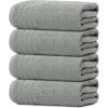 Tens Towels Pack of 4 Extra Large Bath Towels 30 x 60 Inches, 100% Cotton, Larger & Lighter Weight, Quicker to Dry, Super Soft and Absorbent, Perfect for Bathroom, Dark Grey(Cool Grey)