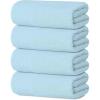 Tens Towels Pack of 4 Extra Large Bath Towels 30 x 60 Inches, 100% Cotton, Larger & Lighter Weight, Quicker to Dry, Super Soft and Absorbent, Perfect for Bathroom, Dark Grey(Sky Blue)