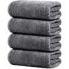 Tens Towels Pack of 4 Extra Large Bath Towels 30 x 60 Inches, 100% Cotton, Larger & Lighter Weight, Quicker to Dry, Super Soft and Absorbent, Perfect for Bathroom, Dark Grey(Dark Grey)