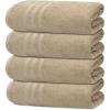 Tens Towels Pack of 4 Soft Bath Towels, 100% Cotton, 27 x 54 Inches, Lightweight & Quick-Dry, Ideal for Daily Bathroom Use, Practical & Comfortable, Navy(Beige)