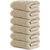 Tens Towels Pack of 6 Hand Towels, 100% Cotton, Lighter Weight, Quick to Dry, 16 x 28 Inches, Super Soft & Absorbent, Perfect for Bathroom & Kitchen, Dark Grey(Beige)
