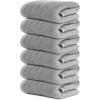 Tens Towels Pack of 6 Hand Towels, 100% Cotton, Lighter Weight, Quick to Dry, 16 x 28 Inches, Super Soft & Absorbent, Perfect for Bathroom & Kitchen, Dark Grey(Silver Grey)