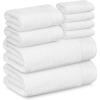 Tens Towels Pack of 8 Popcorn Textured Luxury Towels Set, 2 Extra Large Bath, 2 Hand, 4 Washcloths, 100% Cotton, Plush Hotel Quality, Super Absorbent, Perfect for Your Bathroom, Black(White)
