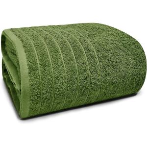 Tens Towels Pack of 1 Jumbo Bath Sheet 40 x 80 Inches, Extra Large & Light Weight, Quicker to Dry, 100% Cotton, Super Soft & Absorbent, Perfect to Wrap Yourself in, Dark Grey(Green)