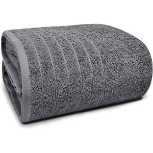 Tens Towels Pack of 1 Jumbo Bath Sheet 40 x 80 Inches, Extra Large & Light Weight, Quicker to Dry, 100% Cotton, Super Soft & Absorbent, Perfect to Wrap Yourself in, Dark Grey(Dark Grey)