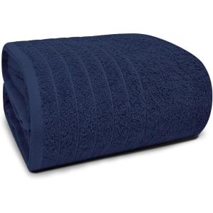Tens Towels Pack of 1 Jumbo Bath Sheet 40 x 80 Inches, Extra Large & Light Weight, Quicker to Dry, 100% Cotton, Super Soft & Absorbent, Perfect to Wrap Yourself in, Dark Grey(Navy)