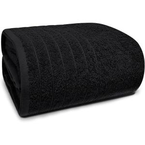 Tens Towels Pack of 1 Jumbo Bath Sheet 40 x 80 Inches, Extra Large & Light Weight, Quicker to Dry, 100% Cotton, Super Soft & Absorbent, Perfect to Wrap Yourself in, Dark Grey(Black)
