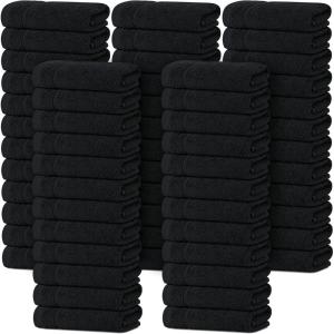 Tens Towels Pack of 12 Washcloths, 12 x 12 Inches, Lighter Weight, Quick to Dry, Super Soft & Absorbent, Gentle Face Towels, Hotel Quality, Perfect for Bathroom, Gym, Spa (Dark Grey, 12 Pack)(Black)